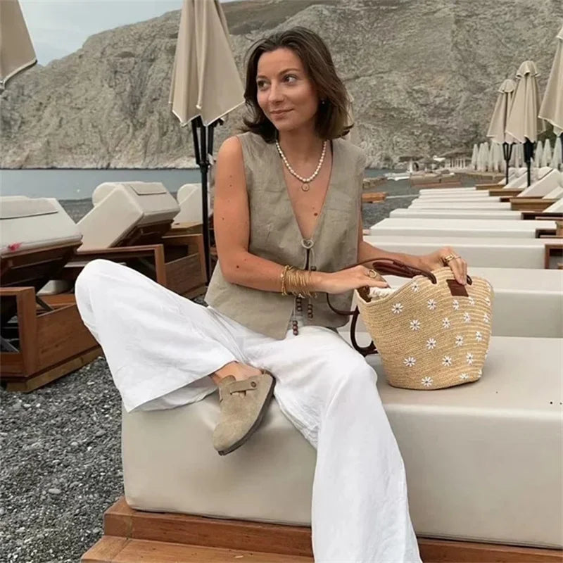 Cropped Sleeveless Vest