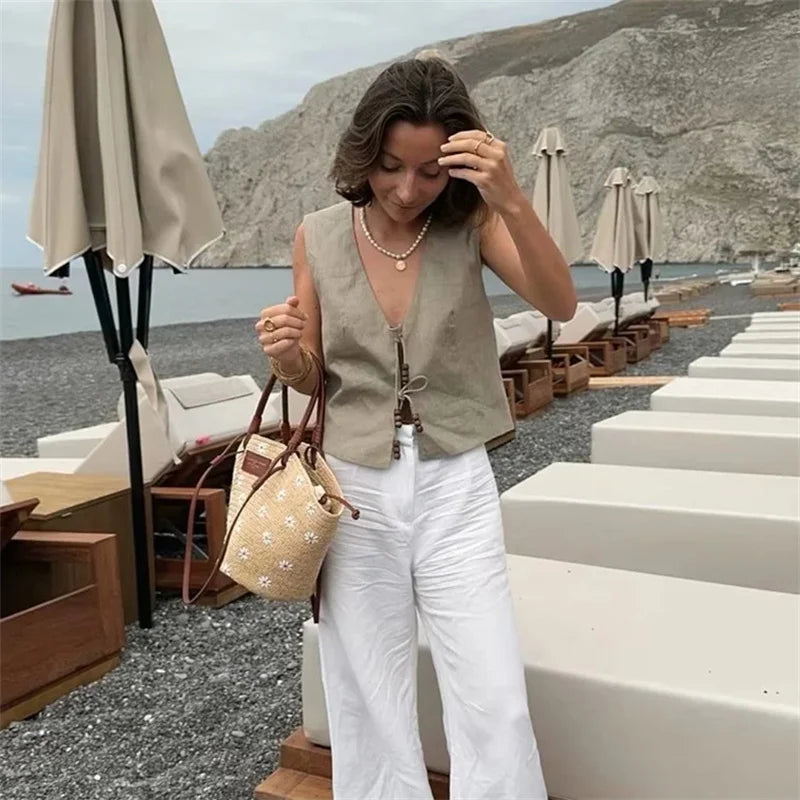 Cropped Sleeveless Vest